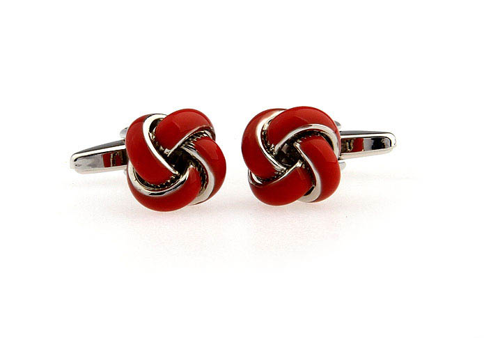 Red Festive Cufflinks Paint Cufflinks Knot Wholesale & Customized  CL651354