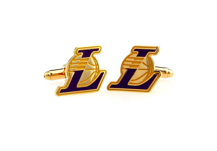 Los Angeles Lakers Cufflinks  Gold Luxury Cufflinks Paint Cufflinks Flags Wholesale & Customized  CL651416