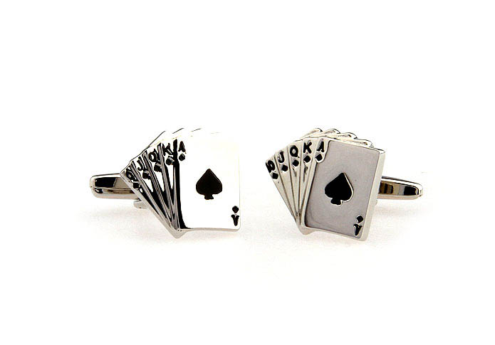 Poker straight Cufflinks  Black Classic Cufflinks Paint Cufflinks Gambling Wholesale & Customized  CL651491