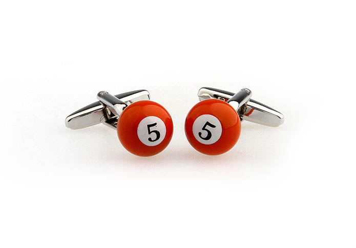Billiards Orange 5 Cufflinks  Multi Color Fashion Cufflinks Paint Cufflinks Sports Wholesale & Customized  CL651544