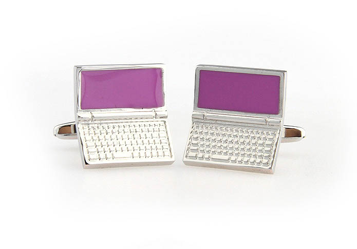 Laptop Cufflinks  Purple Romantic Cufflinks Paint Cufflinks Tools Wholesale & Customized  CL651572