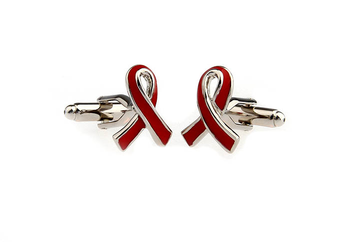 Pink Ribbon charity Logo Cufflinks  Red Festive Cufflinks Paint Cufflinks Knot Wholesale & Customized  CL651607