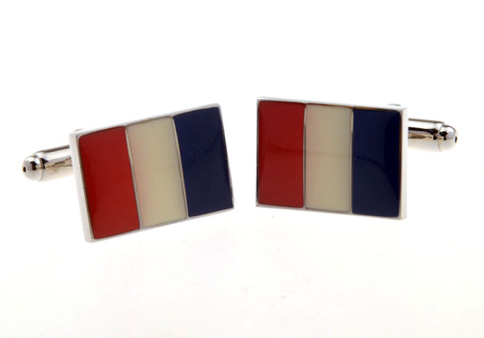 French flag Cufflinks  Multi Color Fashion Cufflinks Paint Cufflinks Flag Wholesale & Customized  CL653273