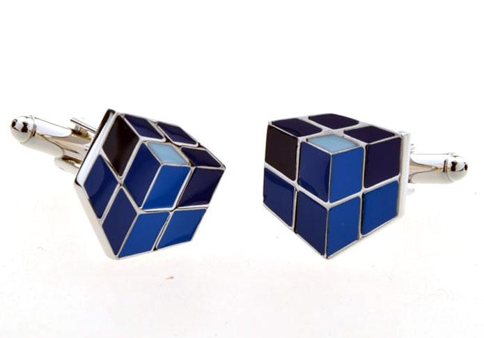 Rubik's Cube Cufflinks  Blue Elegant Cufflinks Paint Cufflinks Tools Wholesale & Customized  CL654462