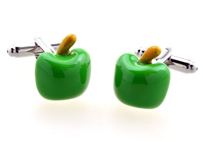 Apple Cufflinks Green Intimate Cufflinks Paint Cufflinks Food and Drink Wholesale & Customized CL654890