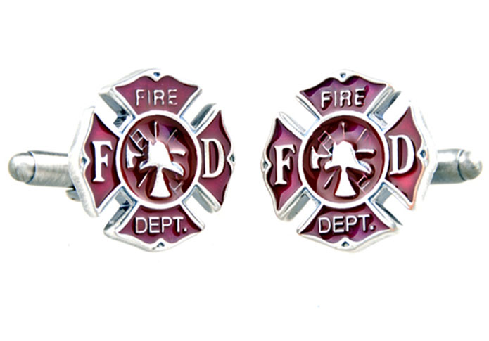 FIRE DEPT. Cufflinks Red Festive Cufflinks Paint Cufflinks Flags Wholesale & Customized CL654933