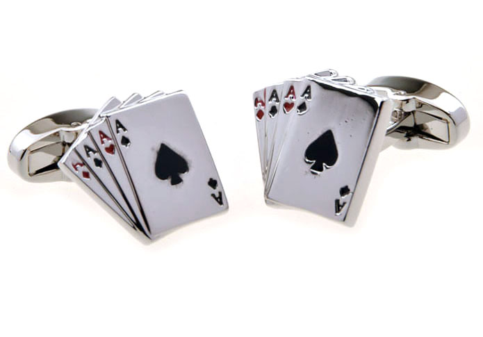 Poker 4 A Cufflinks Multi Color Fashion Cufflinks Paint Cufflinks Gambling Wholesale & Customized CL655488