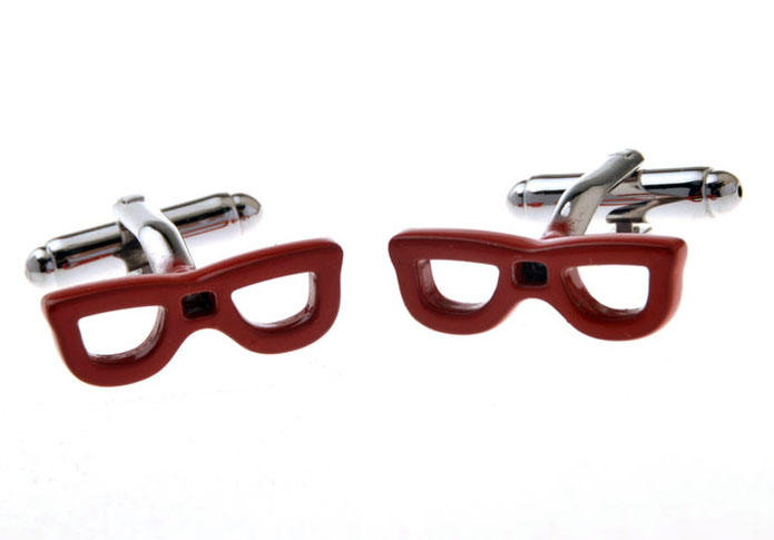 Glasses Frames Cufflinks  Red Festive Cufflinks Paint Cufflinks Hipster Wear Wholesale & Customized  CL655707