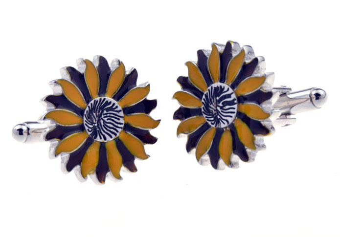Sunflower Cufflinks  Multi Color Fashion Cufflinks Paint Cufflinks Funny Wholesale & Customized  CL655953