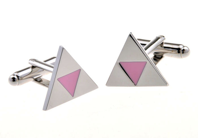 Triangle Cufflinks  Pink Charm Cufflinks Paint Cufflinks Flags Wholesale & Customized  CL655956