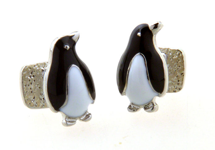 Penguin Cufflinks  Black White Cufflinks Paint Cufflinks Animal Wholesale & Customized  CL656311