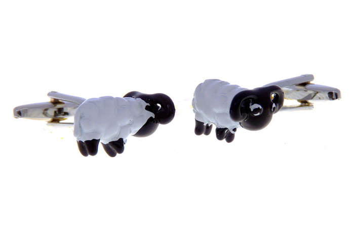 Sheep Cufflinks  Black White Cufflinks Paint Cufflinks Animal Wholesale & Customized  CL656740