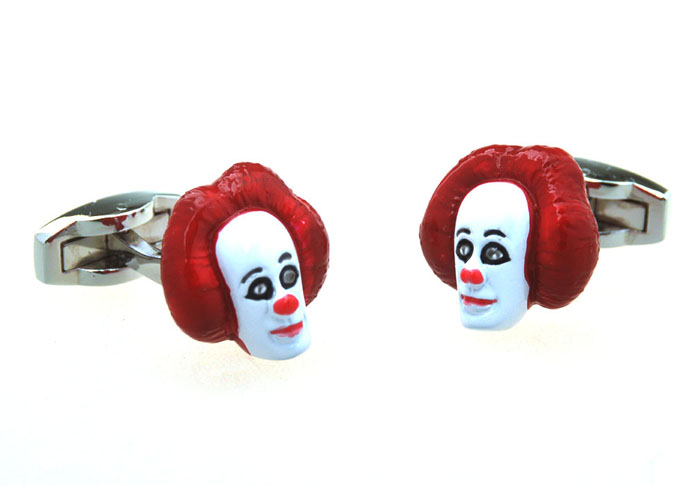 Circus Clown Cufflinks  Red Festive Cufflinks Paint Cufflinks Hipster Wear Wholesale & Customized  CL656970