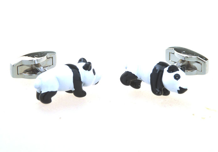 Panda Cufflinks  Black White Cufflinks Paint Cufflinks Animal Wholesale & Customized  CL656975