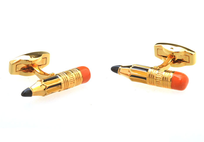 Pencil Cufflinks  Gold Luxury Cufflinks Paint Cufflinks Tools Wholesale & Customized  CL656979