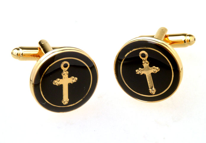 Cross Cufflinks  Gold Luxury Cufflinks Paint Cufflinks Religious and Zen Wholesale & Customized  CL656999