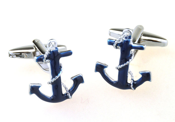 Anchor Cufflinks  Blue Elegant Cufflinks Paint Cufflinks Transportation Wholesale & Customized  CL657002