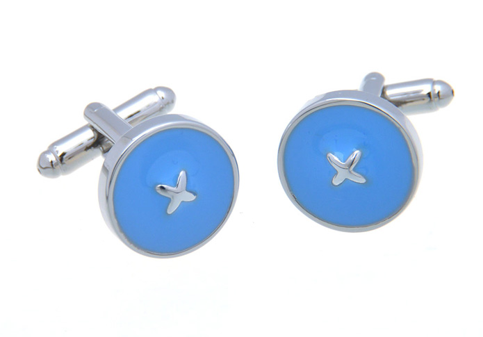 Button Cufflinks  Blue Elegant Cufflinks Paint Cufflinks Hipster Wear Wholesale & Customized  CL657166