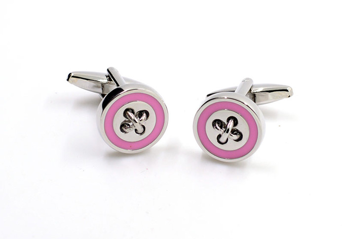 Button Cufflinks  Pink Charm Cufflinks Paint Cufflinks Hipster Wear Wholesale & Customized  CL657218