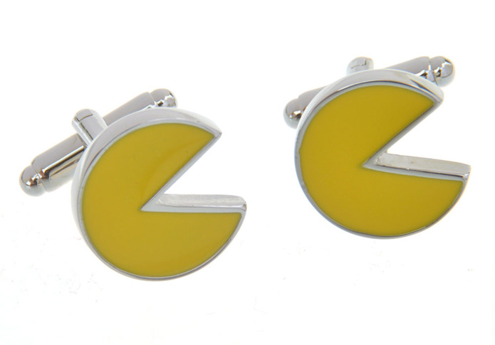 Pac-Man Cufflinks  Yellow Lively Cufflinks Paint Cufflinks Flags Wholesale & Customized  CL657222