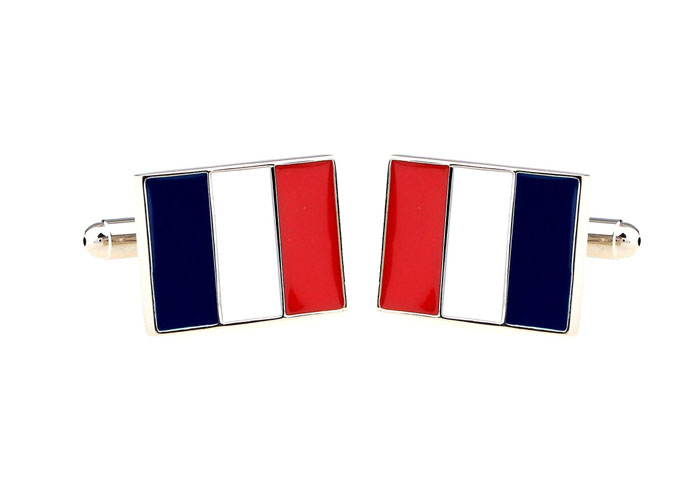 French flag Cufflinks  Multi Color Fashion Cufflinks Paint Cufflinks Flag Wholesale & Customized  CL662403