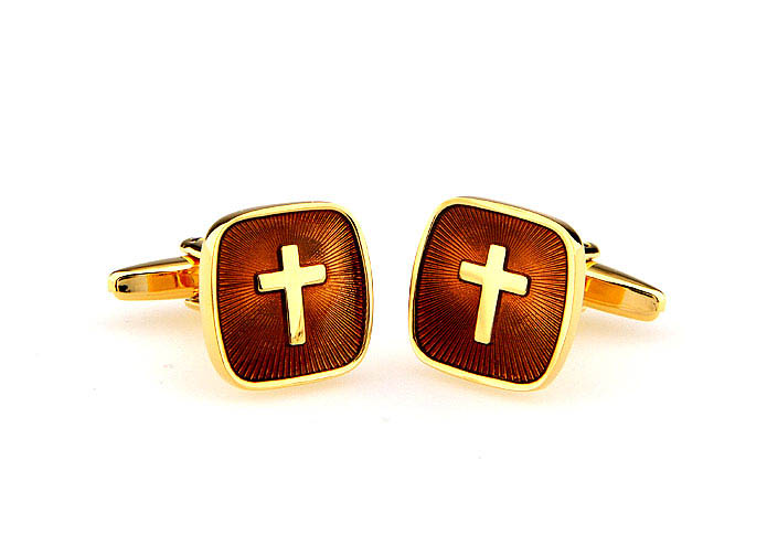 Cross Cufflinks  Gold Luxury Cufflinks Paint Cufflinks Religious and Zen Wholesale & Customized  CL662680