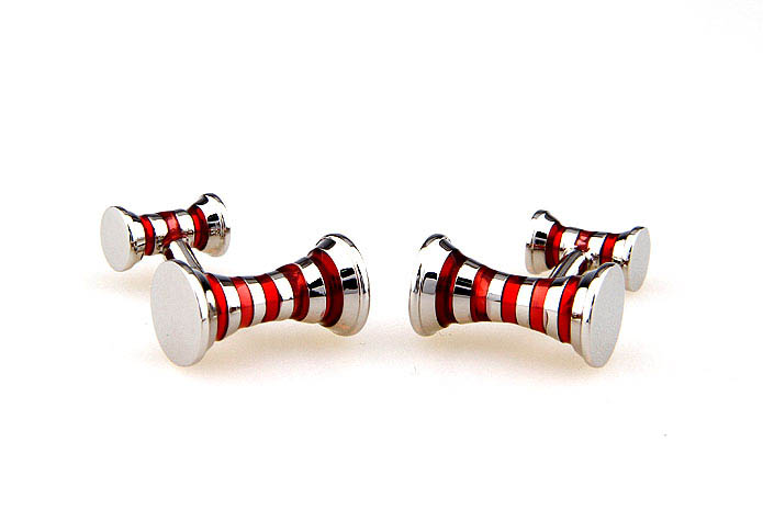 Double-sided drum Cufflinks  Red Festive Cufflinks Paint Cufflinks Funny Wholesale & Customized  CL662691