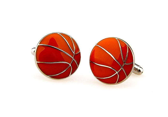 Basketball Cufflinks  Orange Cheerful Cufflinks Paint Cufflinks Sports Wholesale & Customized  CL662882
