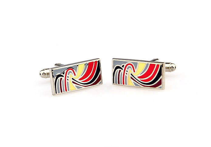 Colored ribbon Cufflinks  Multi Color Fashion Cufflinks Paint Cufflinks Funny Wholesale & Customized  CL663120
