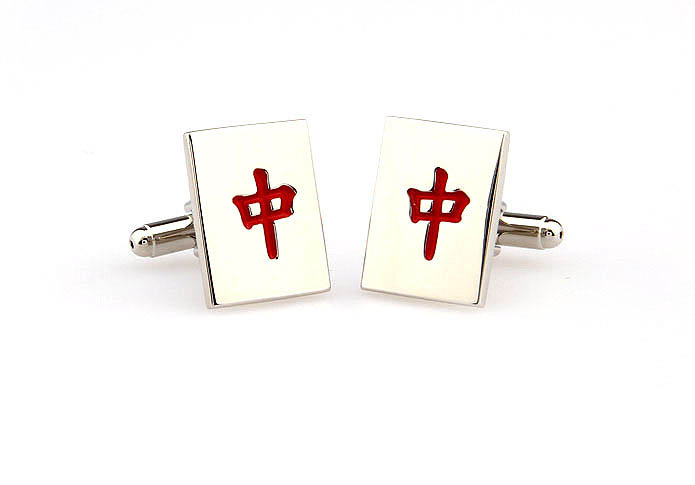 Chinese characters Cufflinks  Red Festive Cufflinks Paint Cufflinks Symbol Wholesale & Customized  CL663386