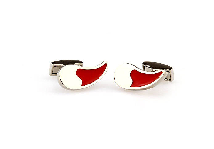 Pea shaped Cufflinks  Red Festive Cufflinks Paint Cufflinks Recreation Wholesale & Customized  CL663503