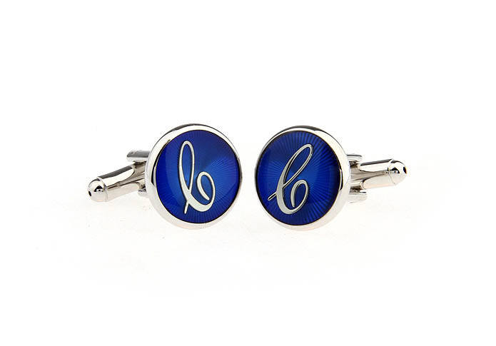 26 Letters C Cufflinks  Blue Elegant Cufflinks Paint Cufflinks Symbol Wholesale & Customized  CL663771
