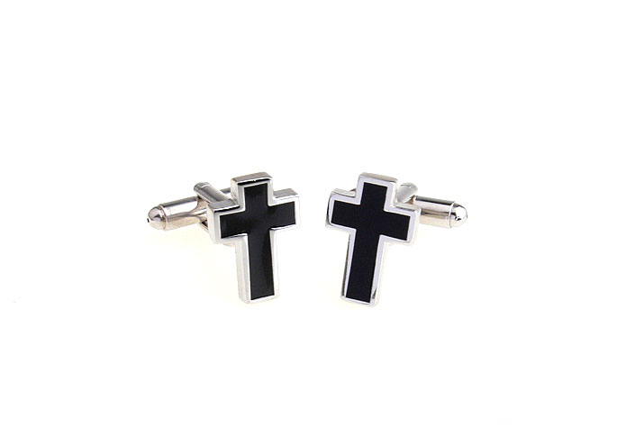 Cross Cufflinks  Black Classic Cufflinks Paint Cufflinks Religious and Zen Wholesale & Customized  CL670955