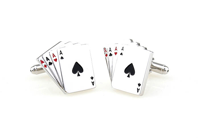 Four cards A Cufflinks  Multi Color Fashion Cufflinks Paint Cufflinks Gambling Wholesale & Customized  CL671048