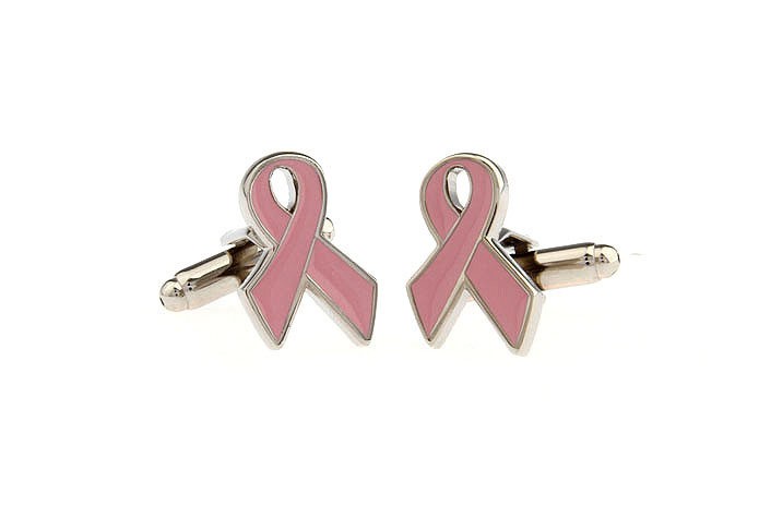 Pink Ribbon charity Logo Cufflinks  Pink Charm Cufflinks Paint Cufflinks Knot Wholesale & Customized  CL671253