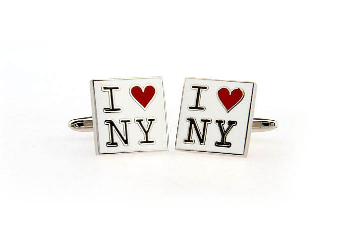 I Love NY Cufflinks  Multi Color Fashion Cufflinks Paint Cufflinks Symbol Wholesale & Customized  CL671257