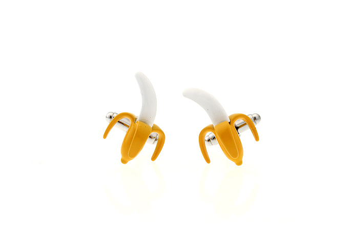 Bananas Cufflinks  Yellow Lively Cufflinks Paint Cufflinks Food and Drink Wholesale & Customized  CL671700