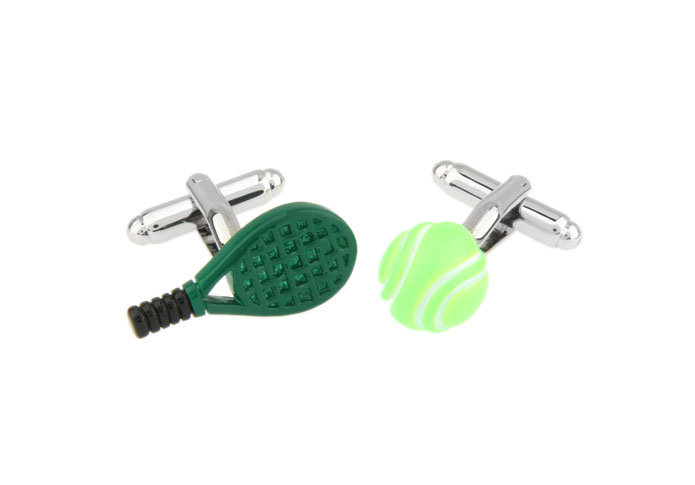 Tennis Cufflinks  Green Intimate Cufflinks Paint Cufflinks Sports Wholesale & Customized  CL671887