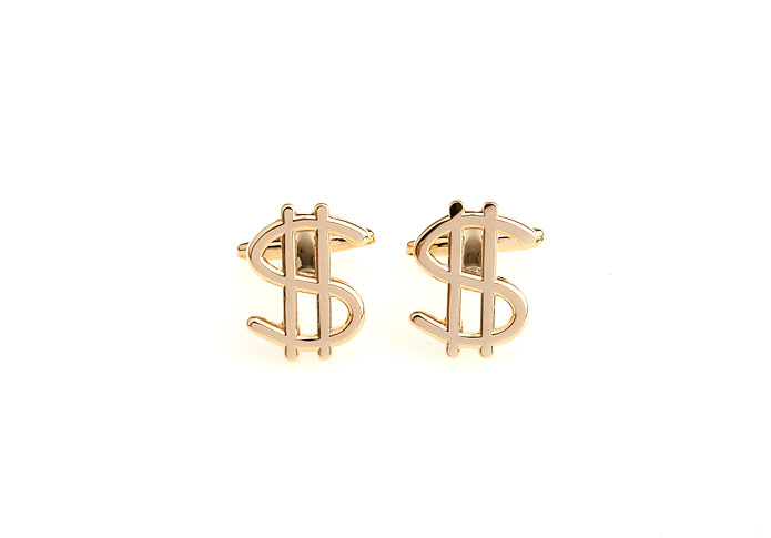 Dollar sign Cufflinks  Gold Luxury Cufflinks Metal Cufflinks Symbol Wholesale & Customized  CL610768