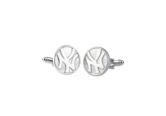Yankees team Logo Cufflinks  Silver Texture Cufflinks Metal Cufflinks Flags Wholesale & Customized  CL610824