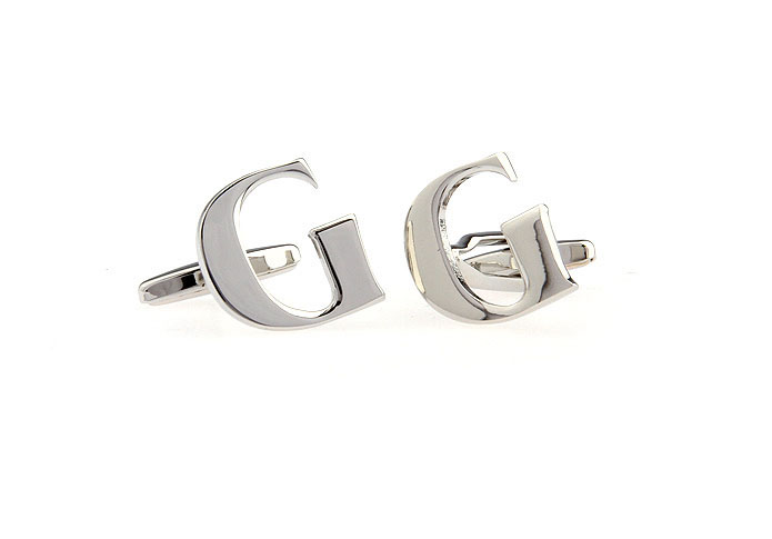 G Letters Cufflinks  Silver Texture Cufflinks Metal Cufflinks Symbol Wholesale & Customized  CL652521