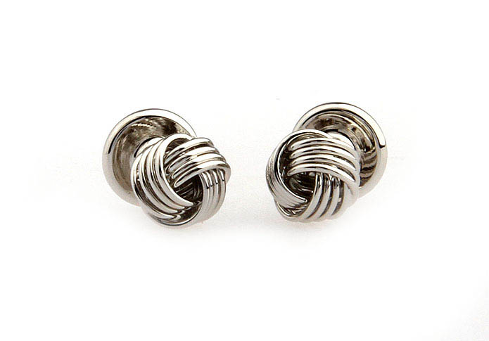  Silver Texture Cufflinks Metal Cufflinks Knot Wholesale & Customized  CL652537