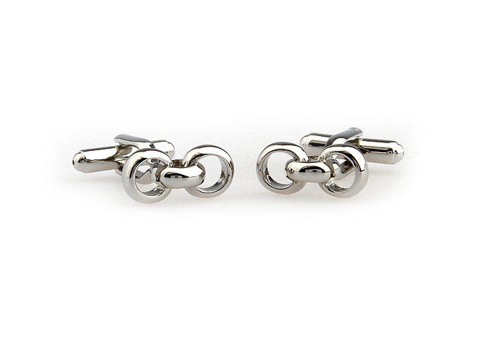 Bicyclic Cufflinks  Silver Texture Cufflinks Metal Cufflinks Knot Wholesale & Customized  CL652545