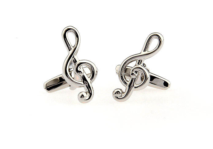 Musical notes Cufflinks  Silver Texture Cufflinks Metal Cufflinks Music Wholesale & Customized  CL652549