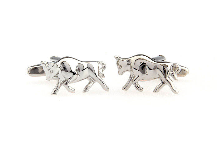 Silver cow Cufflinks  Silver Texture Cufflinks Metal Cufflinks Animal Wholesale & Customized  CL652560