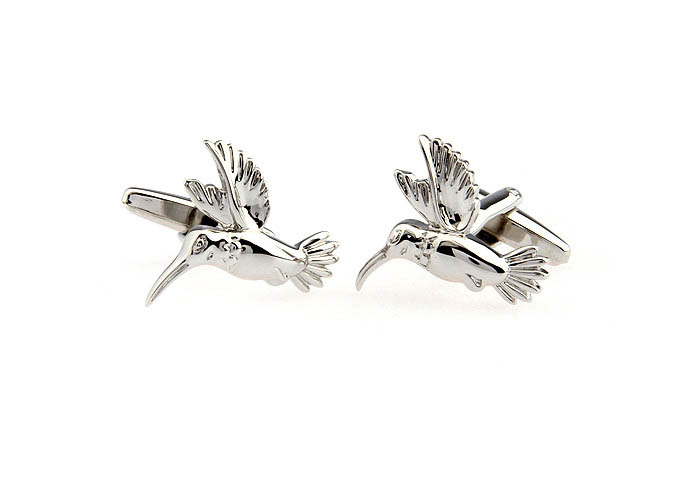 Hummingbird Cufflinks  Silver Texture Cufflinks Metal Cufflinks Animal Wholesale & Customized  CL652631