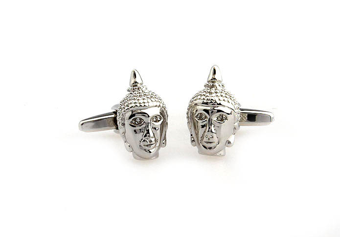 Buddha Avatar Cufflinks  Silver Texture Cufflinks Metal Cufflinks Religious and Zen Wholesale & Customized  CL652663