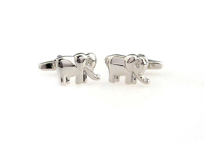 Elephants Cufflinks  Silver Texture Cufflinks Metal Cufflinks Animal Wholesale & Customized  CL652680