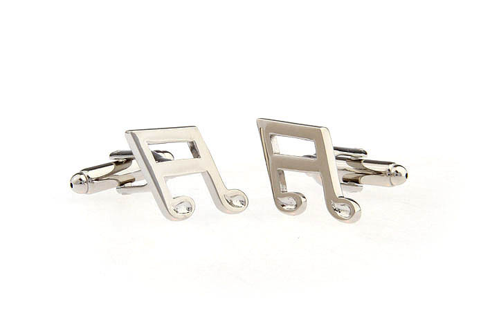 Musical notes Cufflinks  Silver Texture Cufflinks Metal Cufflinks Music Wholesale & Customized  CL652741