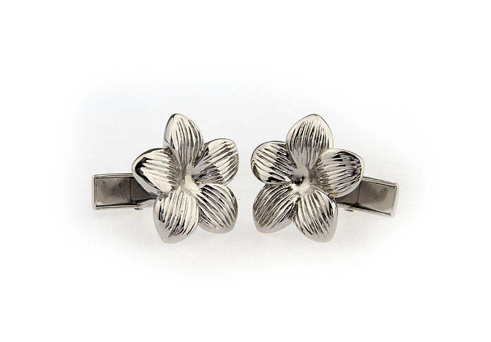 Petal Cufflinks  Silver Texture Cufflinks Metal Cufflinks Flags Wholesale & Customized  CL652753
